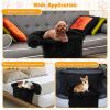 Black Plush Calming Dog Couch Bed with Anti-Slip Bottom